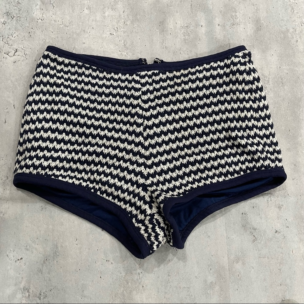High Waisted Nautical Woven Stripe Hot Pants by Cooperative